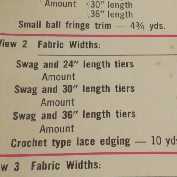 Simplicity 5494 Sewing Pattern Curtains 4 designs (complete) - Picture 7 of 9